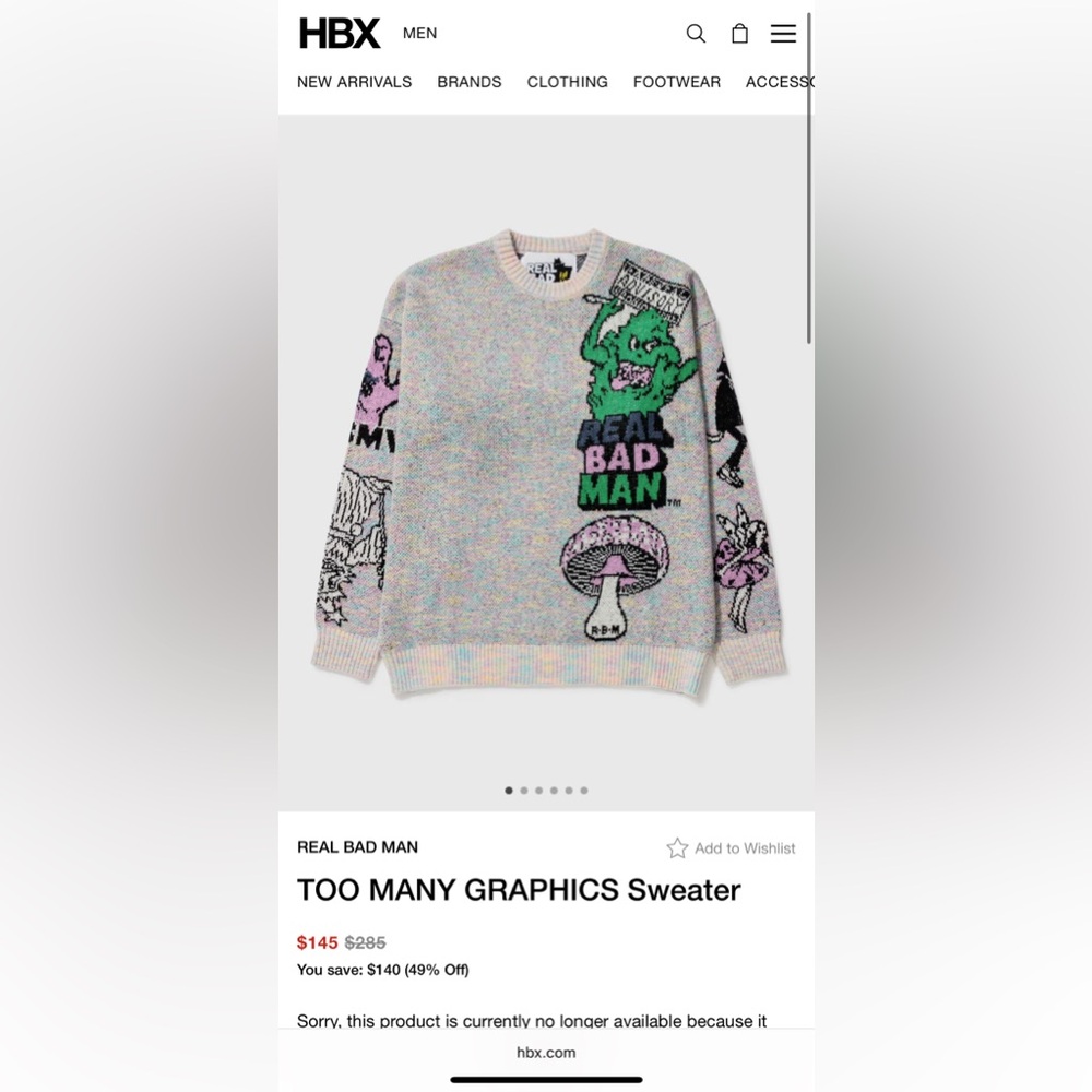 Real Bad Man - Too Many Graphics Sweater - Picture 7 of 8